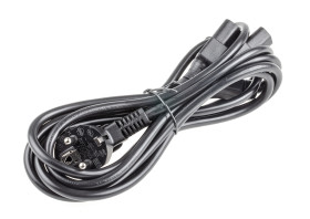 Przewód zasilania złącze A: IEC C13 x 2 złącze B: CEE 7/7 2.5m 10 A 250 V 1mm2 Czarny