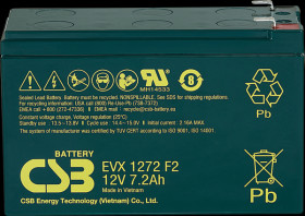 EVX1272F2 lead-acid battery, 7,2 Ah, 12 V, deep cycle