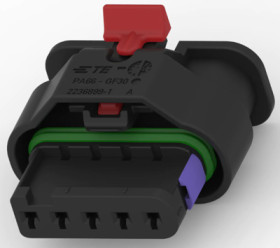 Socket, unequipped, 5 pole, straight, 1 row, black, 1-2236898-5