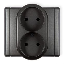 Gniazdo podwójne bez uziemienia 2x2P