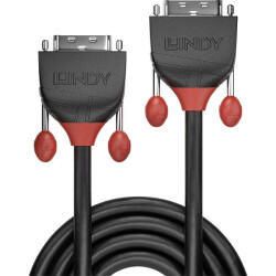 LINDY 36256 DVI-D Single Link Cable Black Line 18+1 Pin Male to Male 2.00m Black