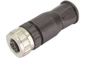 Złącze M12 śrubowe 4 polowe żeńskie proste nieekranowane 21033192401