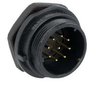 SPP2112-9WZ-P Wtyk 9 pin, zakręcane na obudowę, wodoodporny - gwint zewnętrzny (5A)