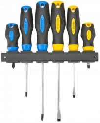 Wkrętaki 5x38mm 5x100mm 6,5x150mm PH1x100mm PH2x38mm PH2x150mm z wieszakiem (zestaw 6 szt.) 39D886