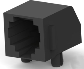 Socket, RJ11/RJ12/RJ14/RJ25, 6 pole, 6P6C, Cat 3, solder connection, through hole, 5555077-1