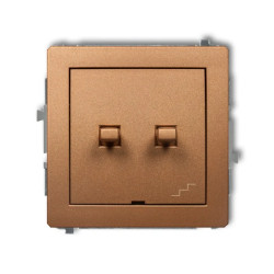 DECO Łącznik jednobiegunowy ze schodowym (osobne zasilanie) w stylu amerykańskim złoty metalik 8DWPUS-10.2