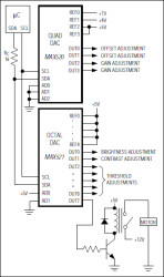 Quad/Octal, 2-Wire Serial 8-Bit DACs with Rail-to-Rail Outputs