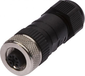 VK003C25, Gniazdo kablowe, proste, złącze śrubowe, Ø4-8mm, 4A, 60V, -25-90C, M12 żeńskie 5pin, IP67, PBT