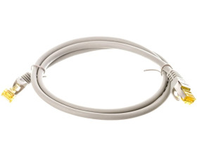 Kabel krosowy patchcord S/FTP (PiMF) kat.6A LSZH szary 1m 91585