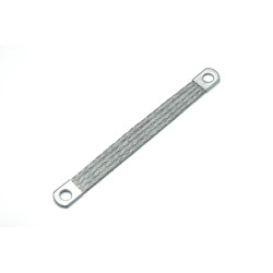 Grounding strap, copper, tin-plated, 16 mm², (L) 200 mm, hole Ø M8, 5-KT016020008C