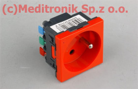 Mosaic gniazdo pojedyncze 2P+Z, 16A, czerwone.