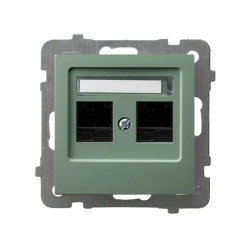 AS Gniazdo komputerowe podwójne, kat. 5e MMC zielony mat GPK-2G/K/m/84