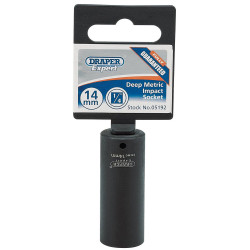 Draper Expert 05192 Expert 14mm 1/4" Sq. Dr. Hi-Torq® 6 Point Deep Impact Socket