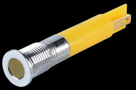 Q8F1CXXY12E Indicator LED, 12 V DC, 8 mm, FASTON, yellow/BrC