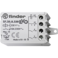 Finder 27.25.8.230.0000 10A 230VAC Step Relay Coil Power Limiter 4 Seq DPST-NO