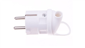 Wtyczka Kątowa 10/16A 250V 2P+Z Z Uchwytem Biała Em-Grc-02 P0039