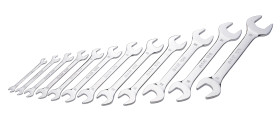 Zestaw kluczy płaskich Zestaw kluczy płaskich SAM 6 x 7 → 27 x 32 mm 12 szt. Stal chromowo-wanadowa
