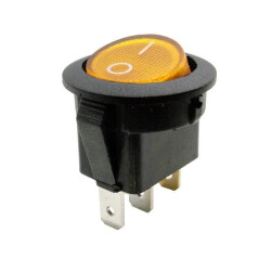 Przełącznik kołyskowy okrągły podświetlany 3-pin 6A 230V pomarańczowy