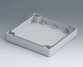 ABS enclosure shell, (L x W x H) 160 x 160 x 30 mm, light gray (RAL 7035), C1161601