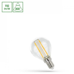 Żarówka kulka LED E14 1W 110lm COG 4000K CLEAR