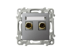 SZAFIR Gniazdo głośnikowe pojedyncze szary mat GGN-1Z/m/70 OSPEL