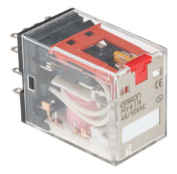 Przekaźnik mocy 48V ac 4PDT Omron, Wciskane 788Ω Wciskane