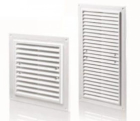 Kratka wentylacyjna MWR 350X350mm z siatką i uchwytami mocującymi biała MWR350X350