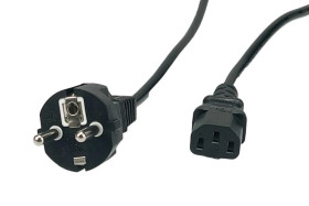 Przewód zasilający CEE7 IEC C13 - POSAC-C13EU18 czarny 1,8m