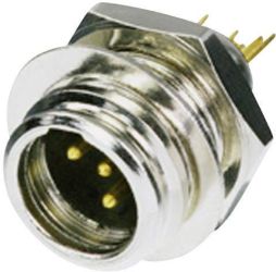 Złącze męskie XLR, montaż pionowy Pin: 4 kolor srebrny Rean AV RT4MP 1 szt.