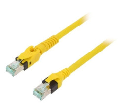 Patch cord S/FTP 6a linka Cu PUR żółty 5m 27AWG Żyły: 8 09488447745050