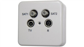 Gniazdo Rtv/Sat Podwójne, Radio, Telewizja, 2X Satelita, Natynkowe