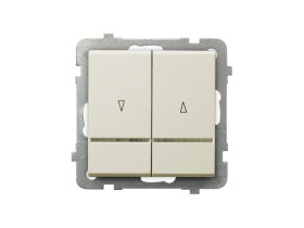 SONATA Wyłącznik żaluzjowy z podświetleniem pomarańczowym z blokadą mechaniczną ecru ŁP-7RBS/m/27 OSPEL