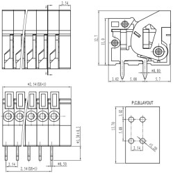 Pololu Screwless Terminal Block: 6-Pin, 0.2″ Pitch, Top Entry (2-Pack)