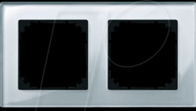 489260 M-PLAN real glass frame - 2-gang, diamond silver