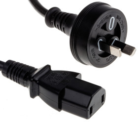 Przewód zasilania złącze A: IEC C17, złącze B: Wtyk australijski typu I 2m 10 A 250 V Czarny