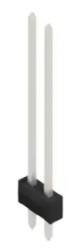 Pin header, 2 pole, pitch 2.54 mm, straight, black, 10055778