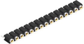 Socket header, 15 pole, pitch 2.54 mm, straight, MK25SMD15