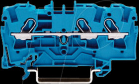 2004-1304 3-conductor feed-through terminal, 32 A 0.5 - 4.0 mm² blue