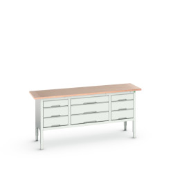 Stół warsztatowy szer. 600mm maks. obciążenie: 75kg Stół do przechowywania Stal dł. 2000mm wys. 930mm