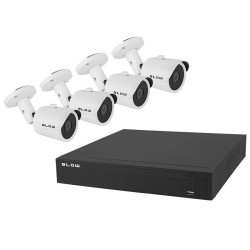 Rejestrator CCTV 4-kanał. + 4 kam. IP POE 8MPix + HDD 2TB zestaw monitoringu BLOW / 78-870