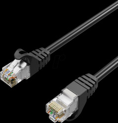 KAFL31-3920501 Patch cable, Cat.7, S/FTP, PUR, black, 0.15m