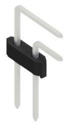 Pin header, 2 pole, pitch 1.27 mm, angled, black, SLVW2KA0542Z