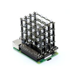 PiCube - moduł z matrycą LED 3D 4x4x4 dla Raspberry Pi (niebieski)