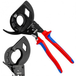 Szczypce nożyce zapadkowe do cięcia przewodów kabli 60mm 3-stopniowy mech. zapadkowy KNIPEX 95 32 320