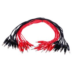 R-TECH 524603 Pk of 20 Croc Leads (10 Red&#x2B;10 Black) 460mm