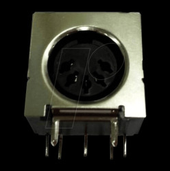 DIN-socket, 5-pin, semi-circular, print, metal pl.