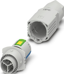 Plug, 2 pole + PE, push-in, straight, 1088671