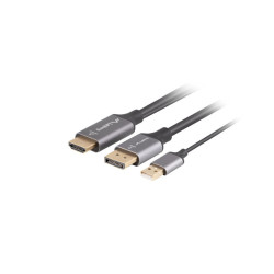 Kabel HDMI-Displayport 1M 4K czarny Lanberg