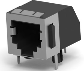 Socket, RJ11/RJ14, 4 pole, 6P4C, Cat 3, solder connection, through hole, 5555140-2