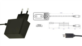 Posc05200a-Micro Zasilacz Adapter 10W 5V 2A Z Wtykiem Dc - Micro Usb
